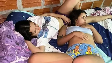 I watch movies with my stepsister in her room and she provokes me to lick her pussy and fuck her