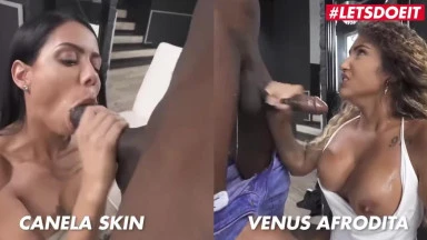 Video thumbnails for Watch Canela Skin Vs Venus Afrodita  - Rough Latina BBC Anal And Deepthroat! Who Does Is Better depicting whore competition, rough, latina, canela skin, venus afrodita