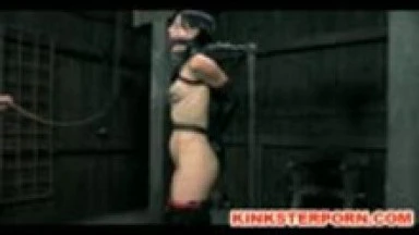 Video thumbnails for Bdsm slave elise graves chained whipped and electro trained depicting chained